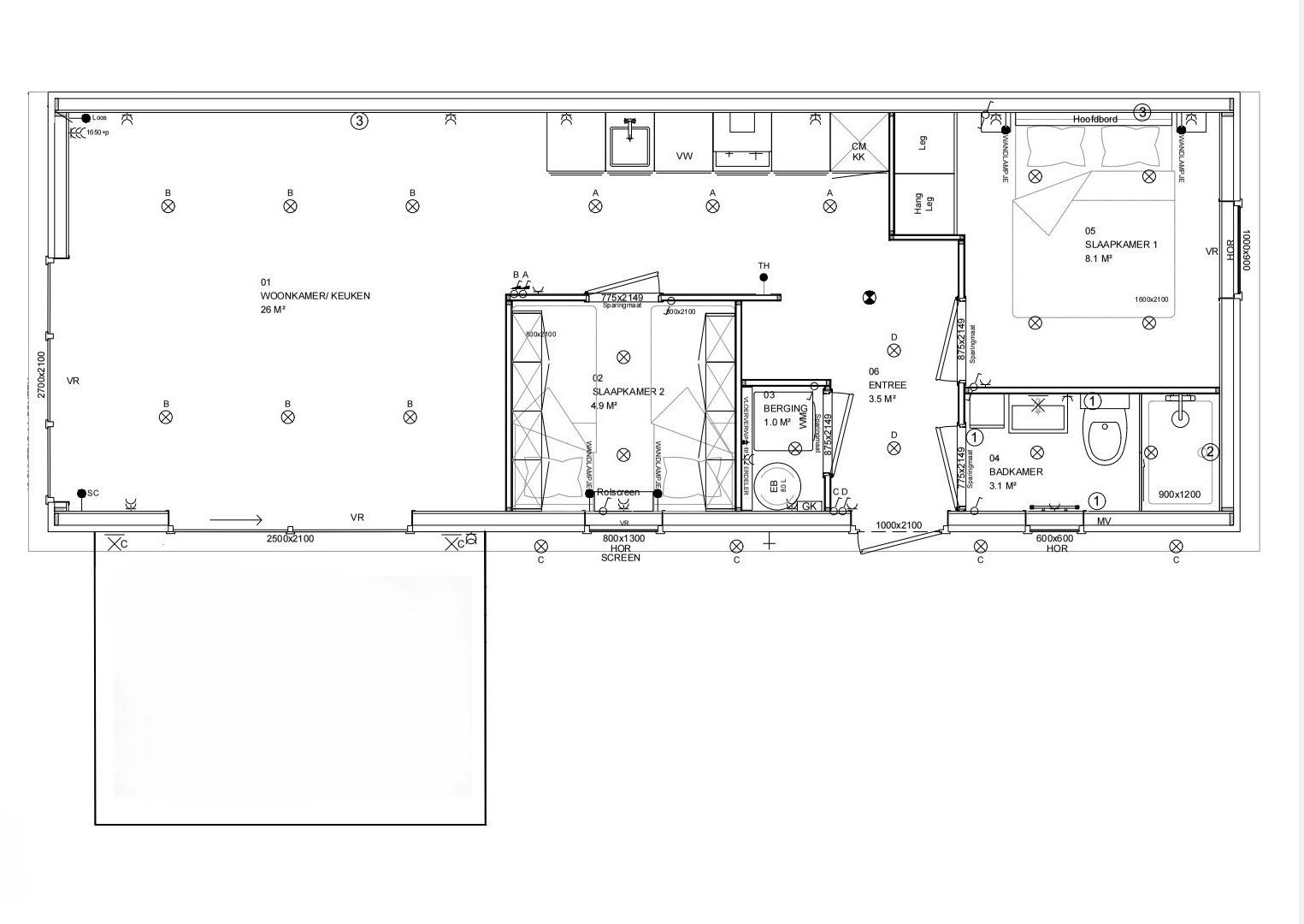 Chalet 1 plattegrond
